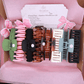 PastelPetal Haarklammer Set with pastel-colored, sturdy claw clips in various shades, eco-friendly packaging, and hand-packed in Germany.